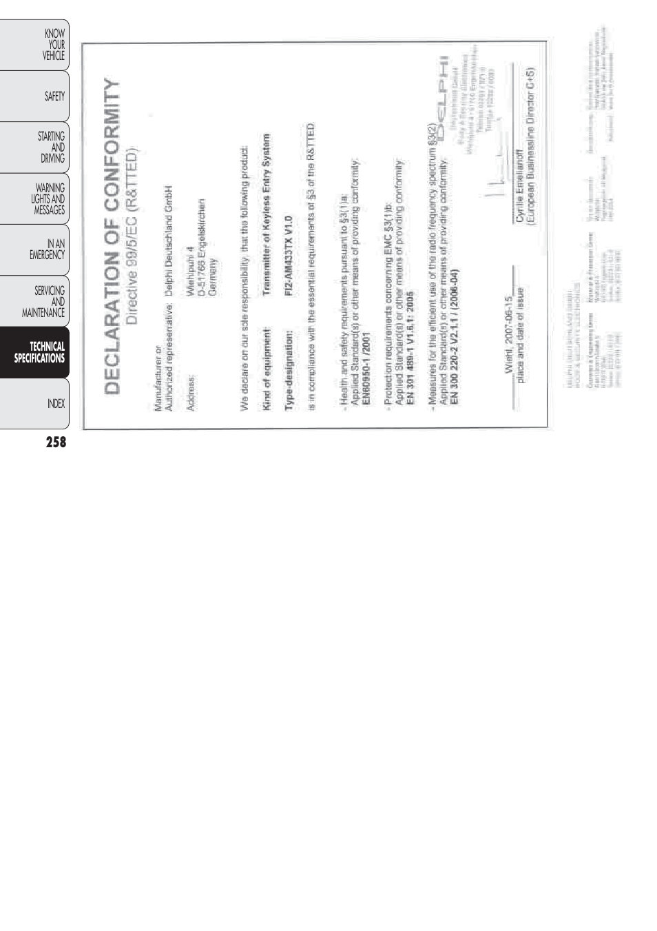 FIAT Nuovo Doblo' Panorama User Manual | Page 259 / 274