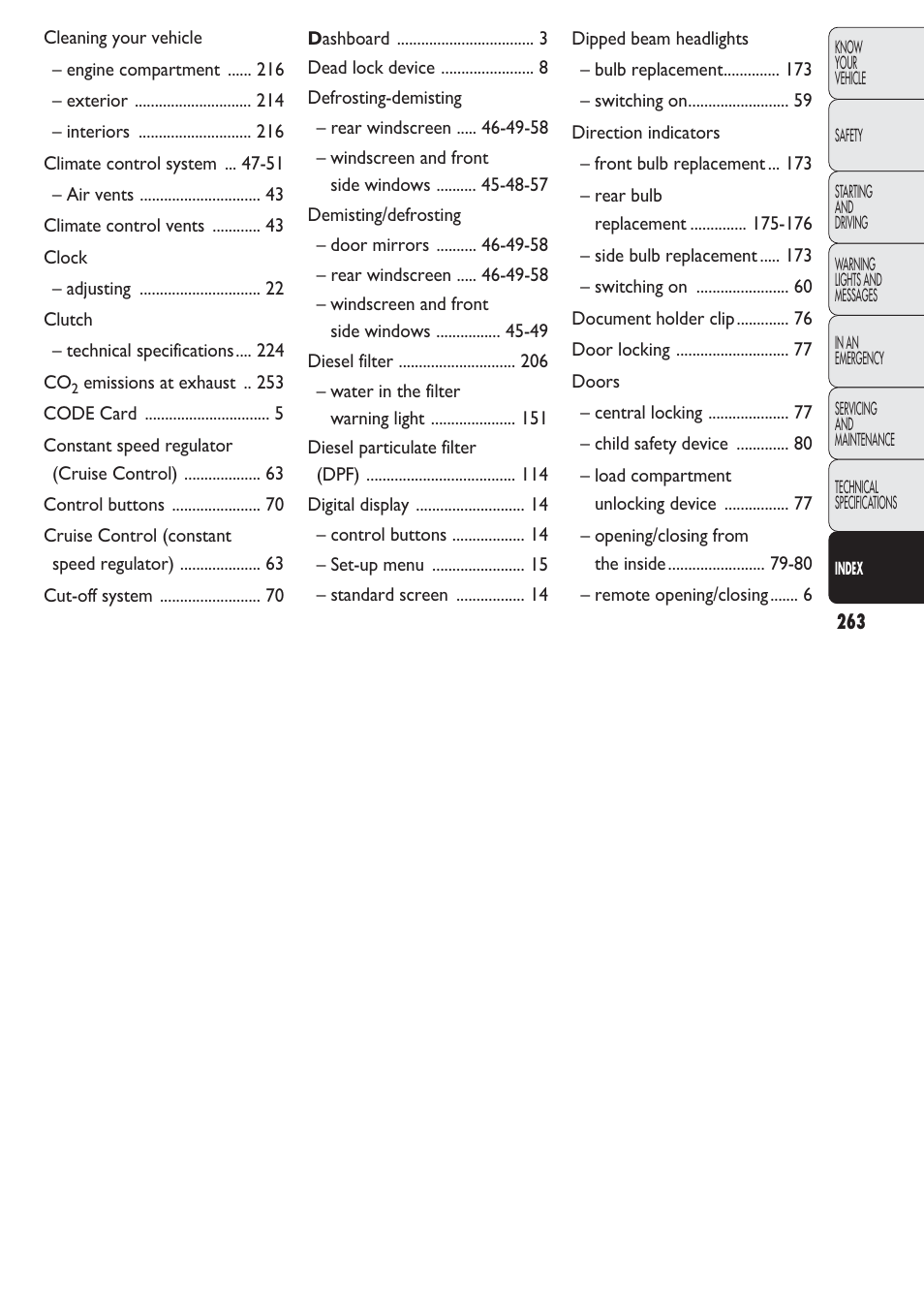 FIAT Nuovo Doblo' Panorama User Manual | Page 264 / 274