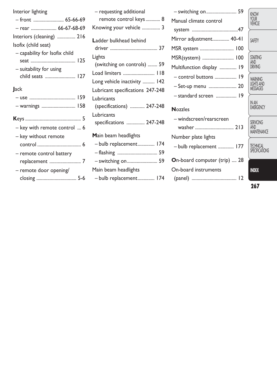 FIAT Nuovo Doblo' Panorama User Manual | Page 268 / 274