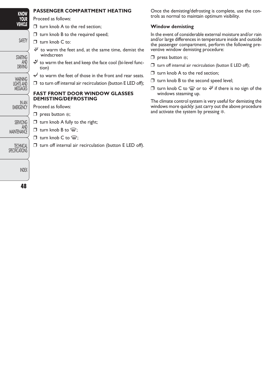 FIAT Nuovo Doblo' Panorama User Manual | Page 49 / 274