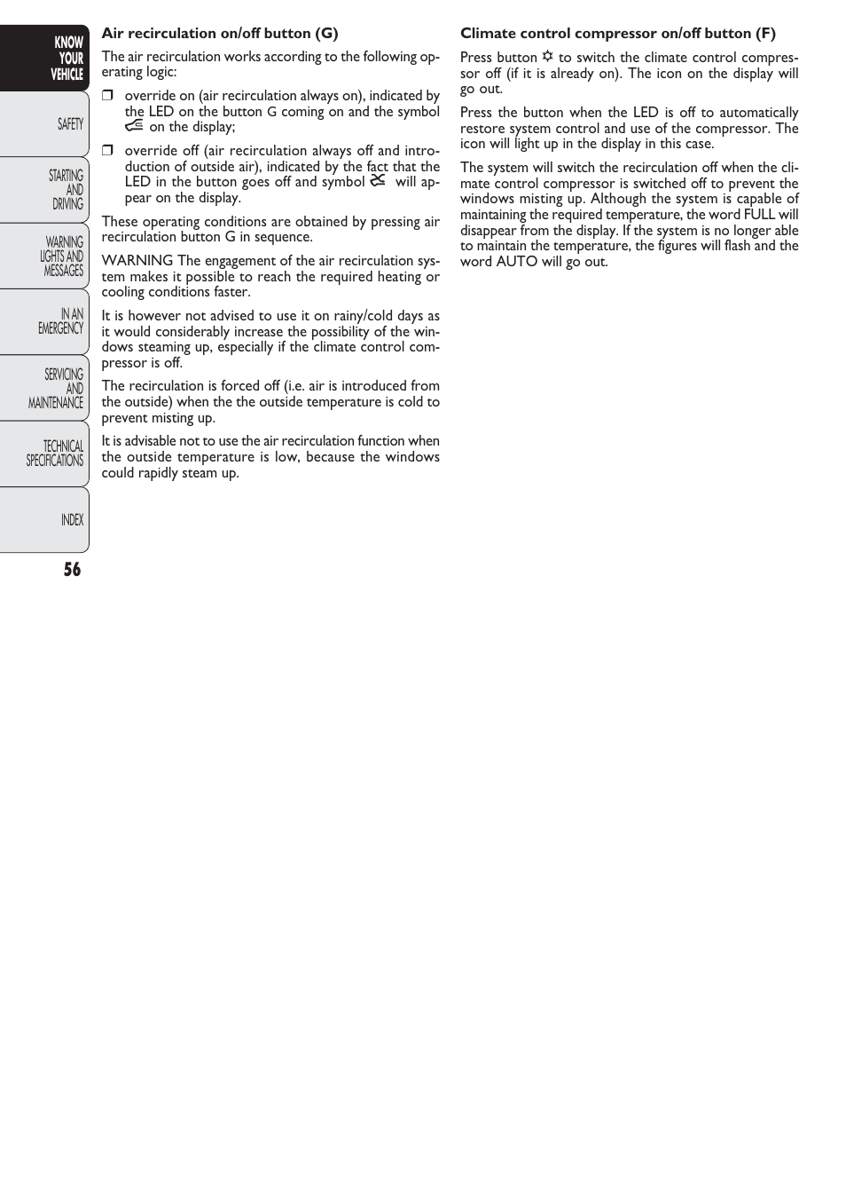 FIAT Nuovo Doblo' Panorama User Manual | Page 57 / 274