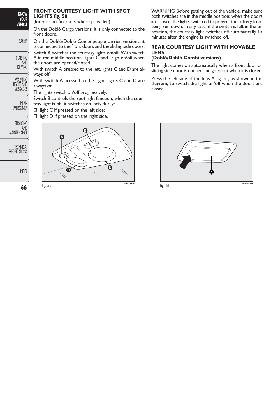 FIAT Nuovo Doblo' Panorama User Manual | Page 67 / 274