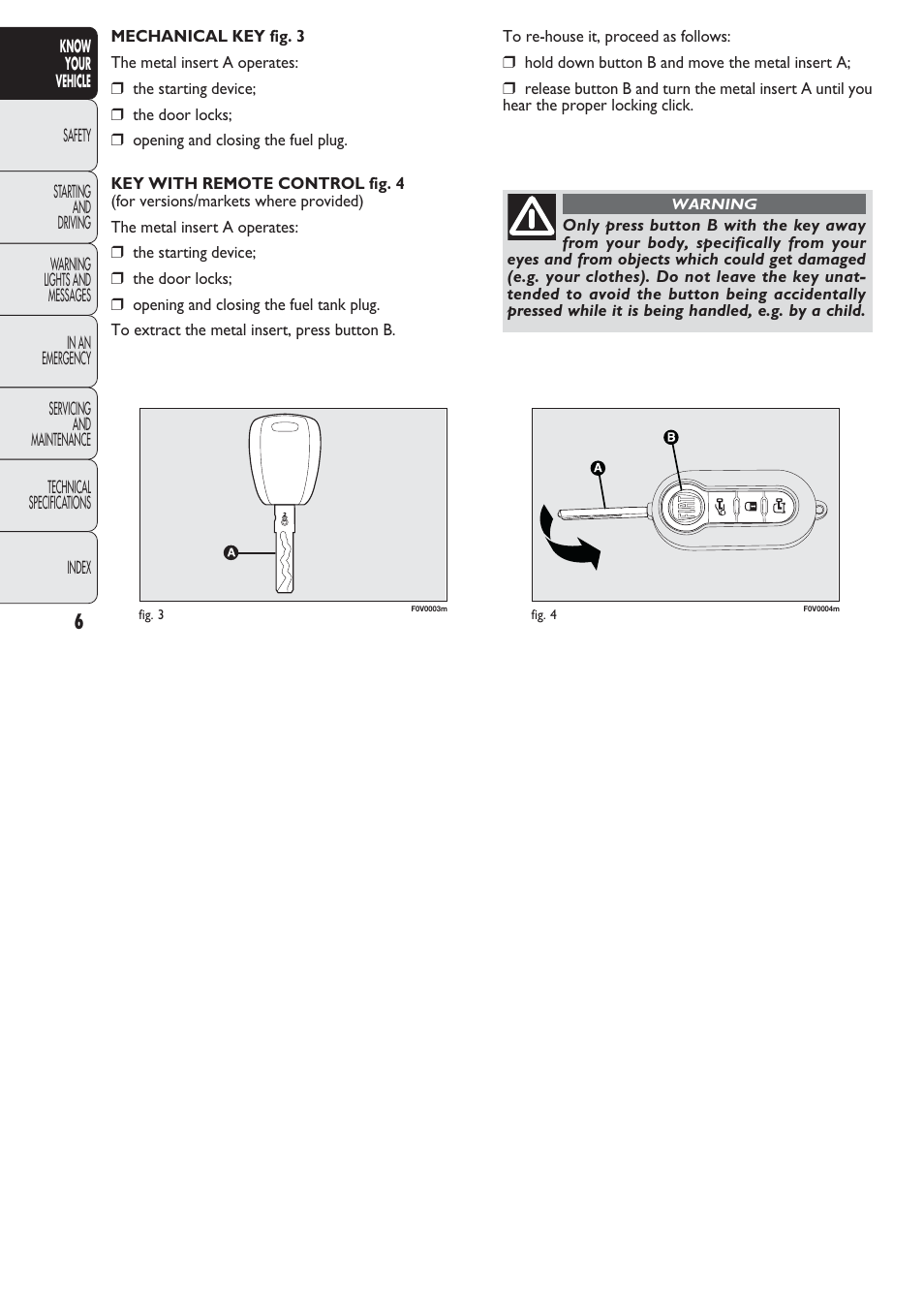 FIAT Nuovo Doblo' Panorama User Manual | Page 7 / 274