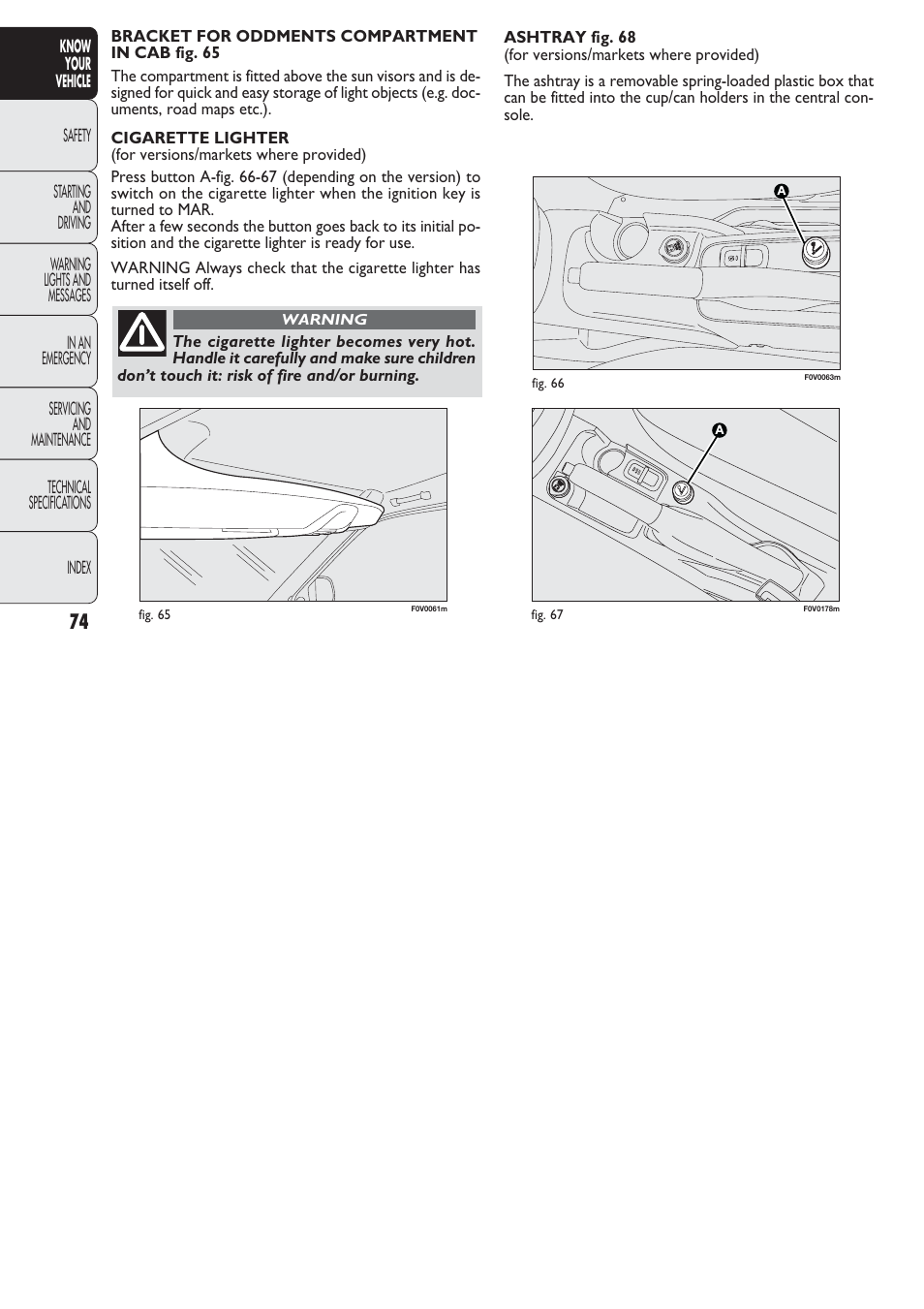 FIAT Nuovo Doblo' Panorama User Manual | Page 75 / 274