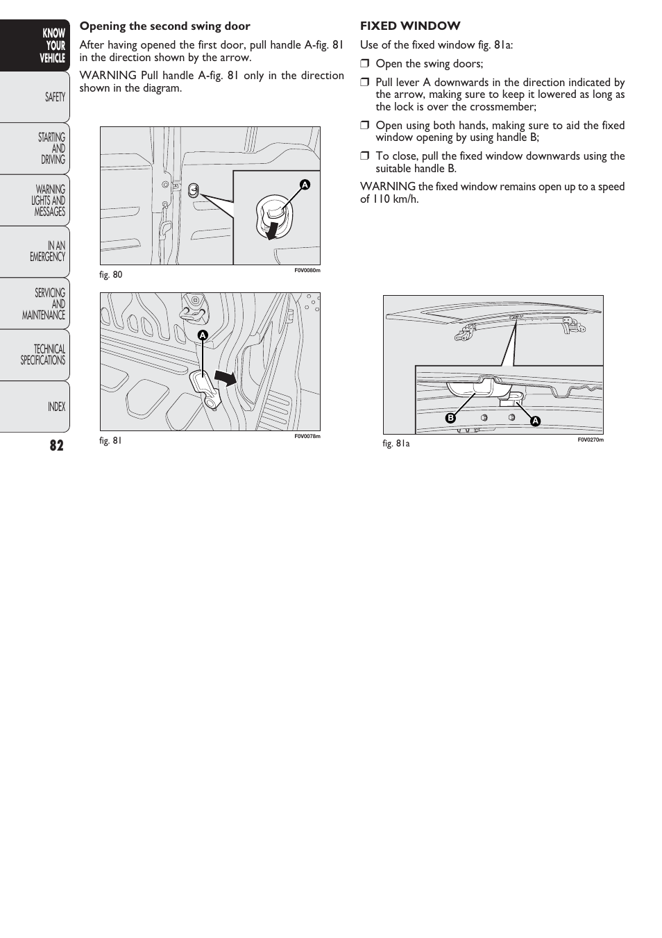 FIAT Nuovo Doblo' Panorama User Manual | Page 83 / 274