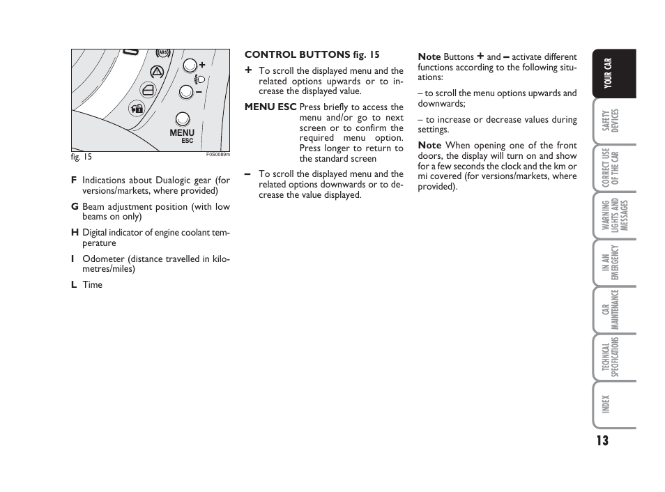 FIAT 500 User Manual | Page 14 / 186