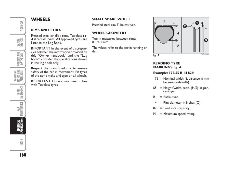 Wheels | FIAT 500 User Manual | Page 161 / 186