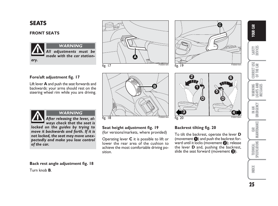 Seats | FIAT 500 User Manual | Page 26 / 186