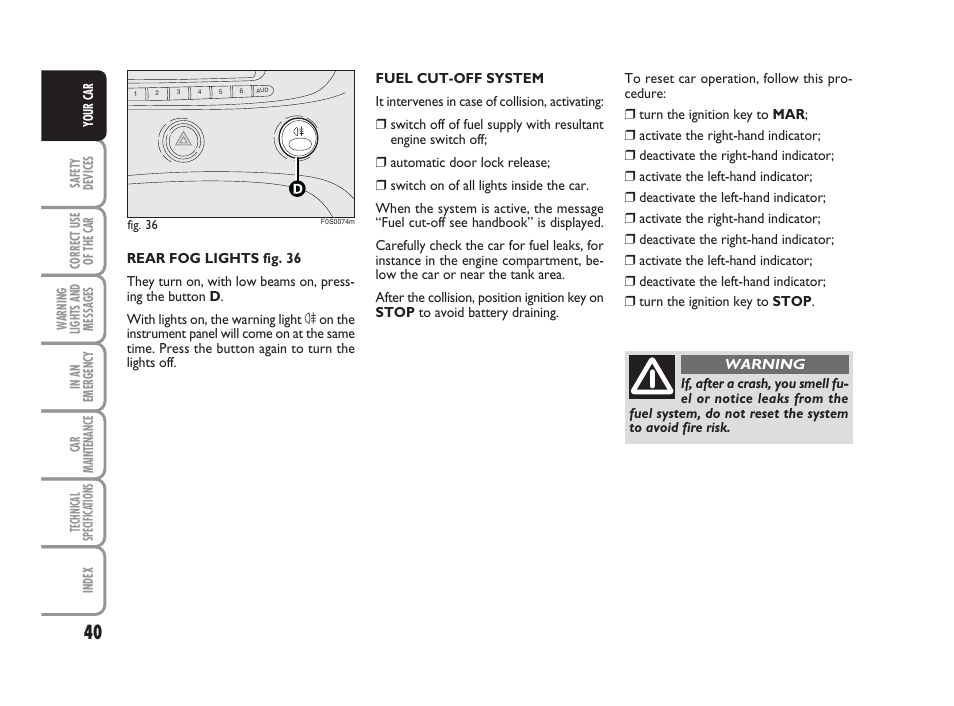 FIAT 500 User Manual | Page 41 / 186