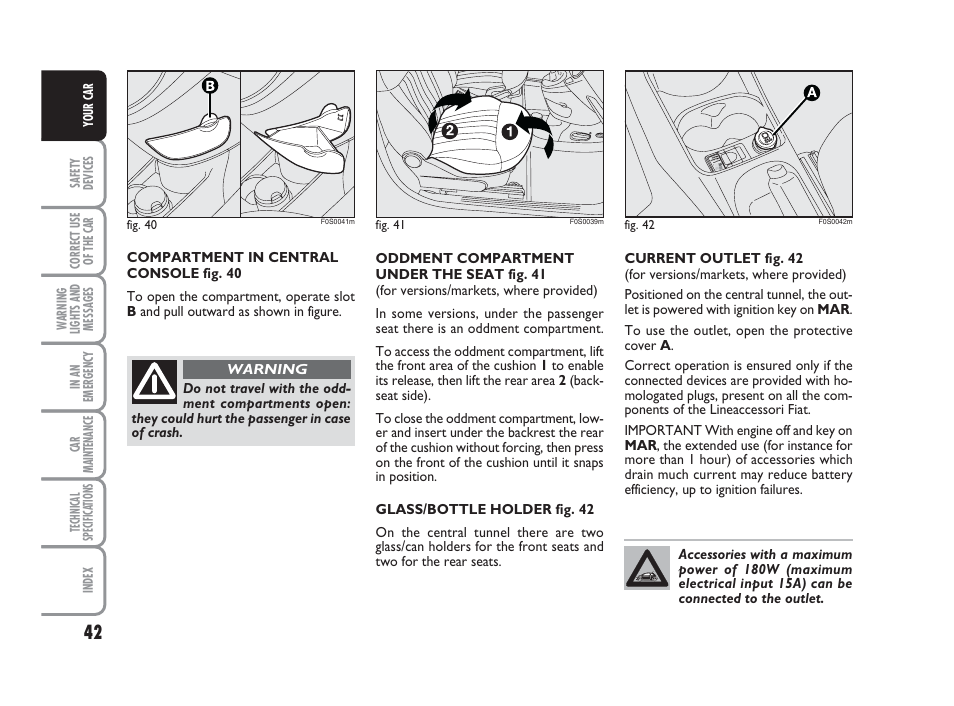 FIAT 500 User Manual | Page 43 / 186