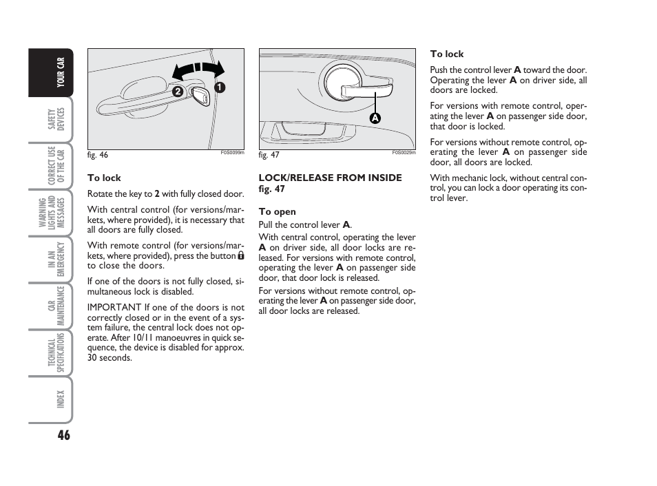 FIAT 500 User Manual | Page 47 / 186