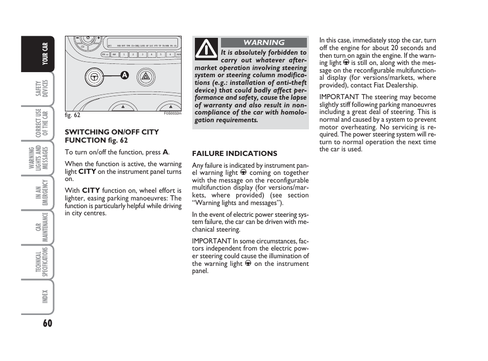 FIAT 500 User Manual | Page 61 / 186