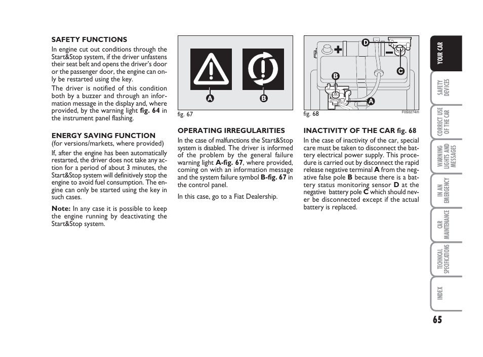 FIAT 500 User Manual | Page 66 / 186