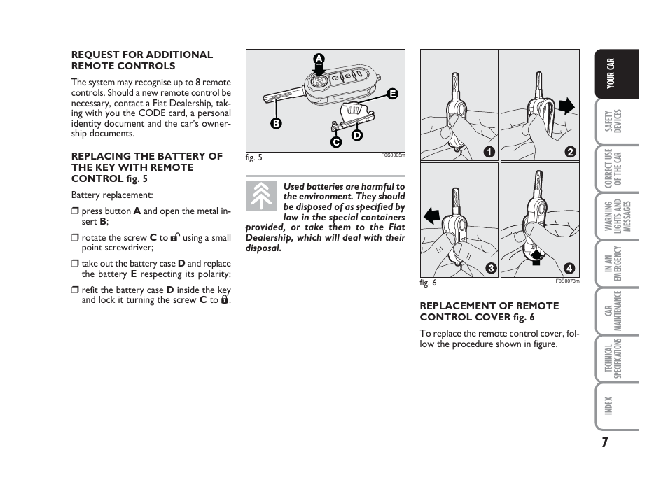 FIAT 500 User Manual | Page 8 / 186