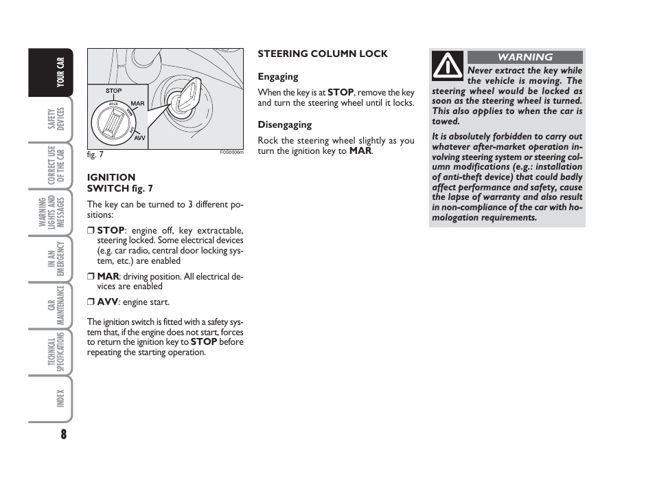 FIAT 500 User Manual | Page 9 / 186