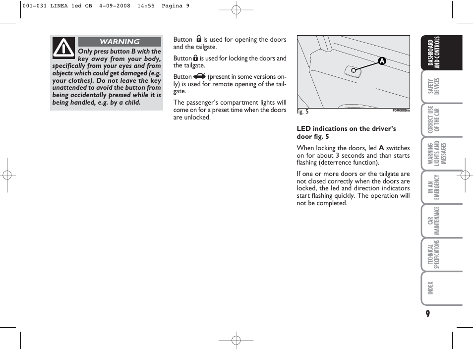 FIAT Linea User Manual | Page 10 / 234