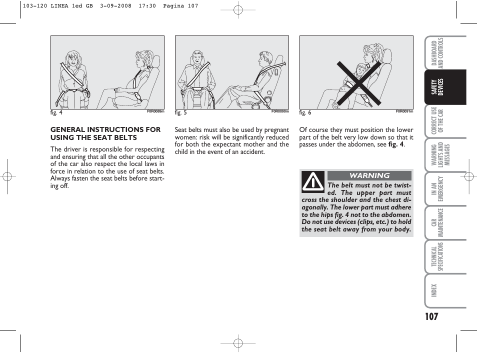 FIAT Linea User Manual | Page 108 / 234