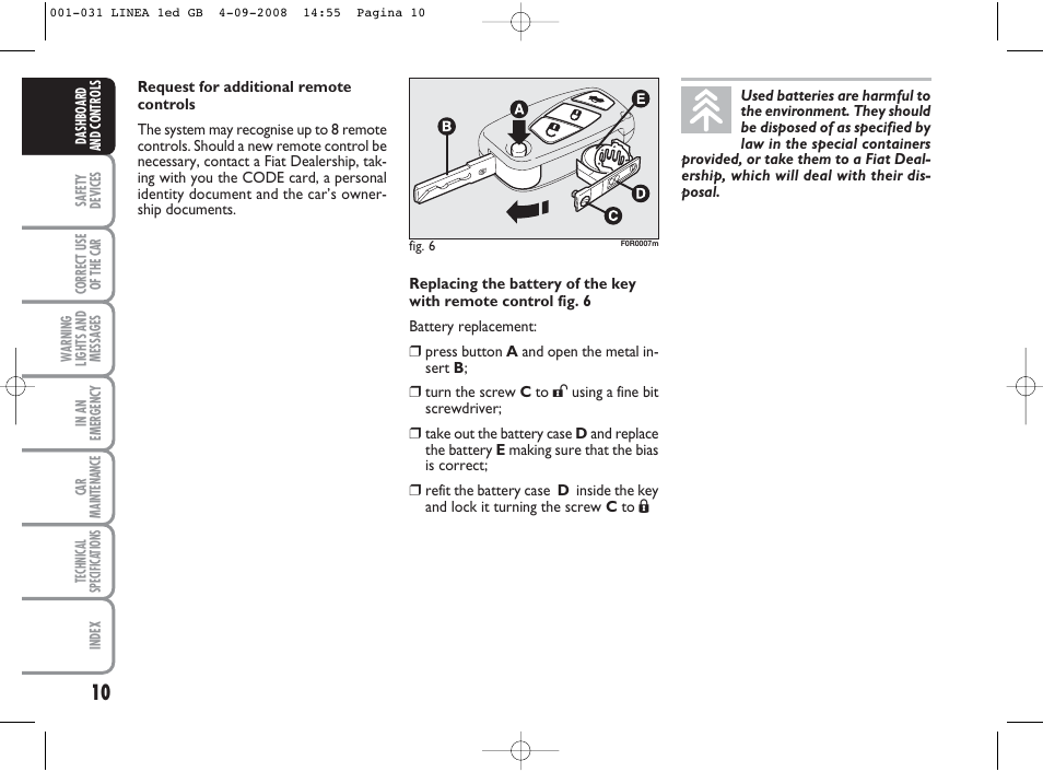 FIAT Linea User Manual | Page 11 / 234