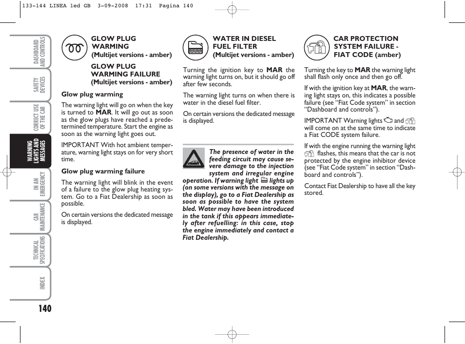 FIAT Linea User Manual | Page 141 / 234