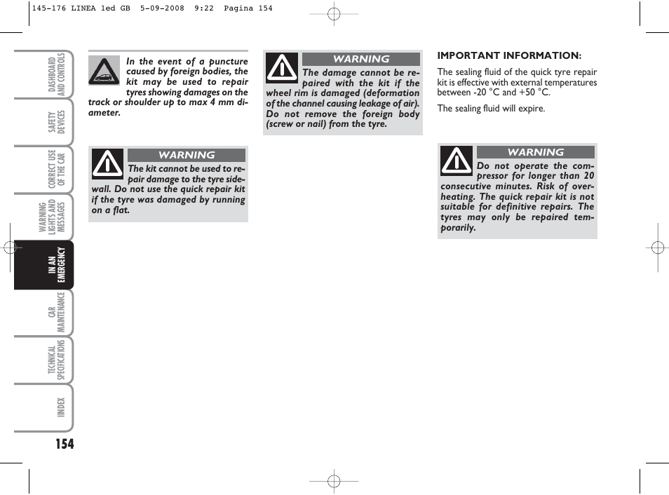 FIAT Linea User Manual | Page 155 / 234