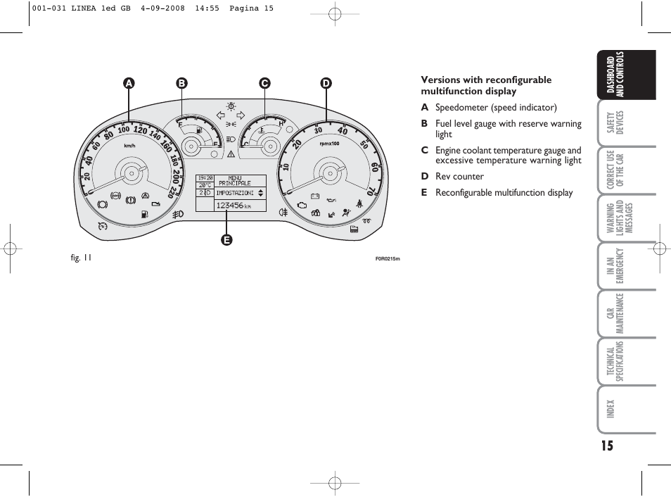 FIAT Linea User Manual | Page 16 / 234