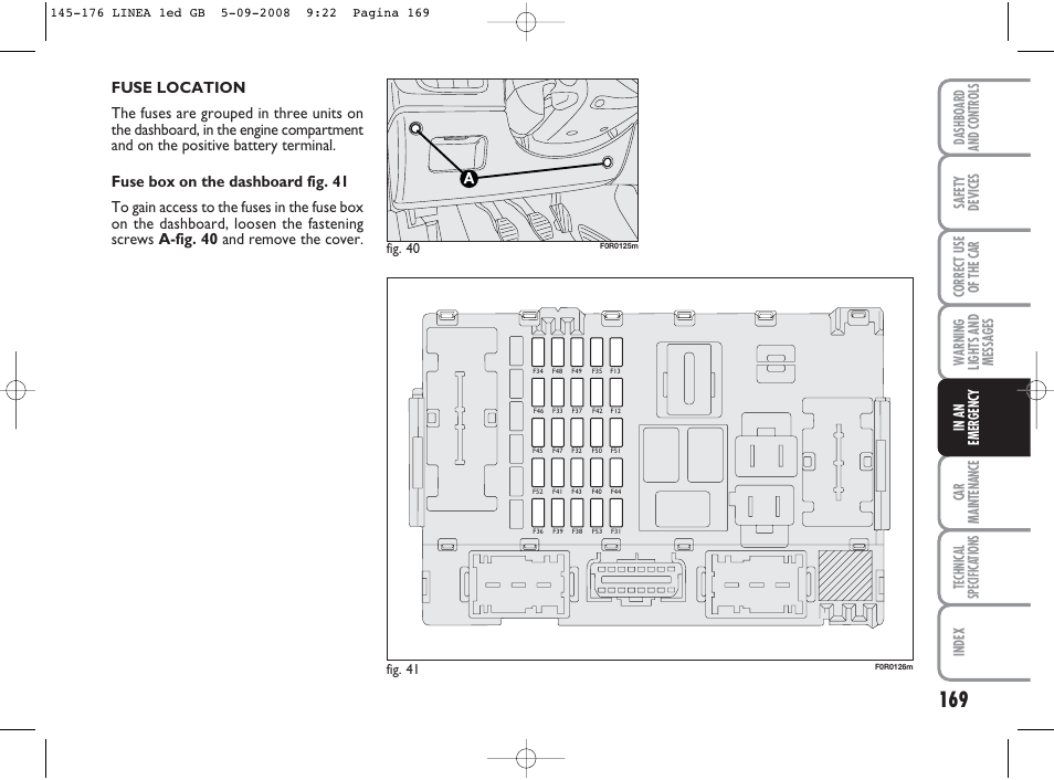 Fig. 41, Fig. 40 | FIAT Linea User Manual | Page 170 / 234