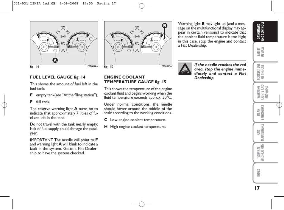 FIAT Linea User Manual | Page 18 / 234