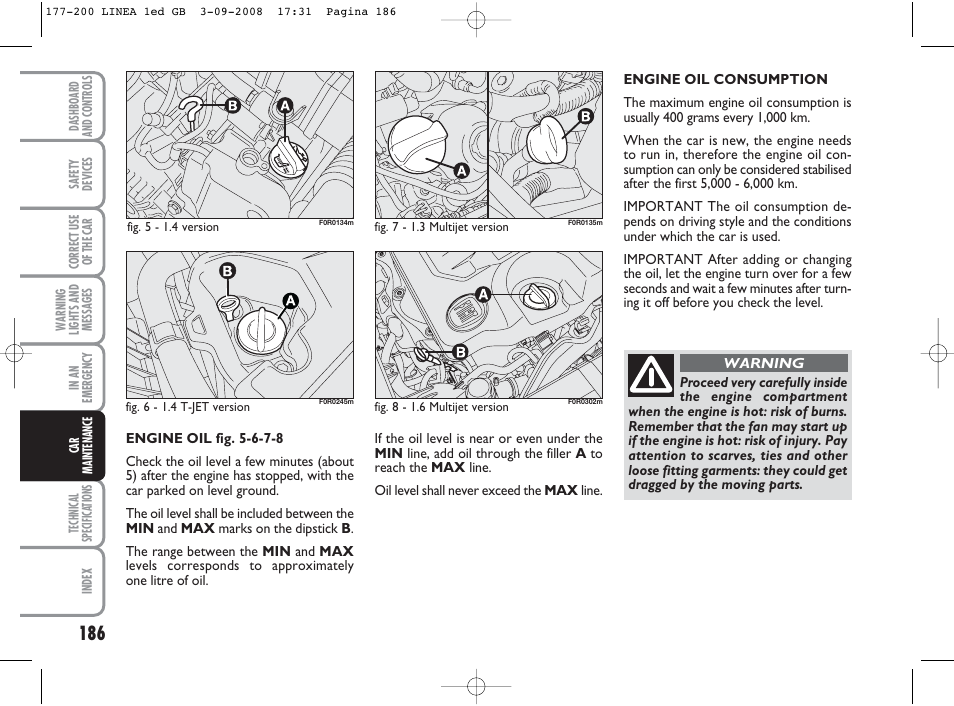 FIAT Linea User Manual | Page 187 / 234