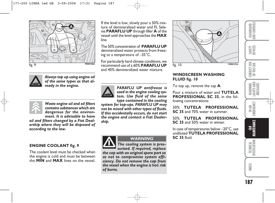 FIAT Linea User Manual | Page 188 / 234