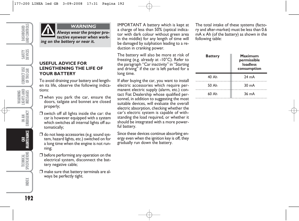 FIAT Linea User Manual | Page 193 / 234