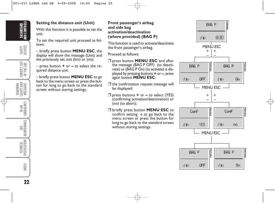 FIAT Linea User Manual | Page 23 / 234