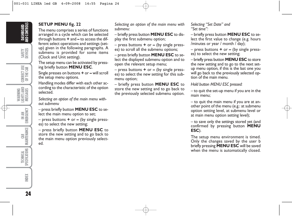 FIAT Linea User Manual | Page 25 / 234