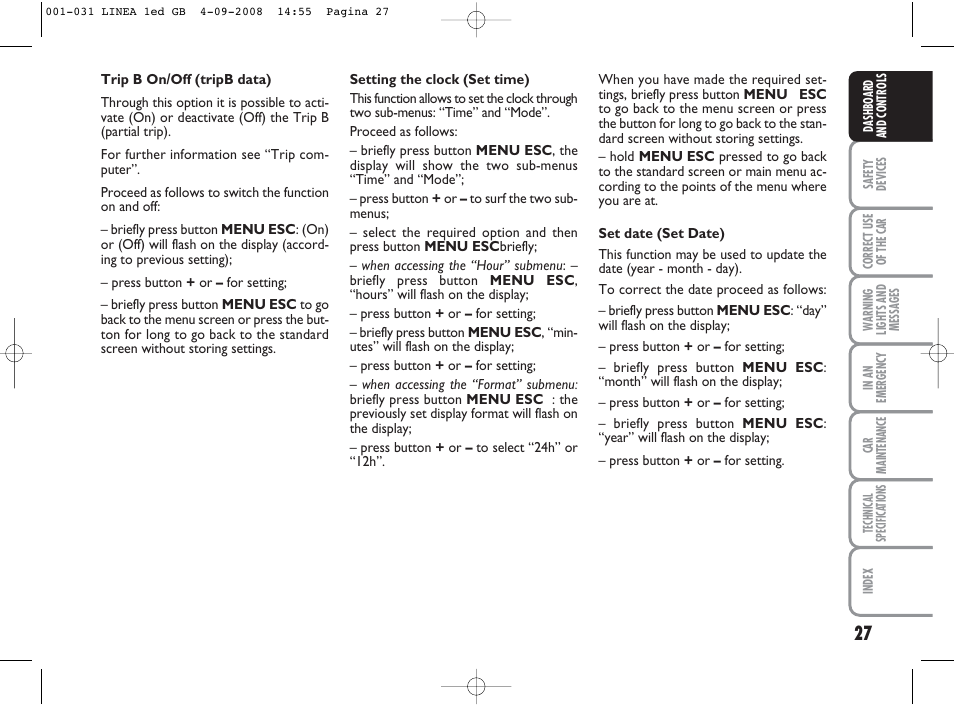 FIAT Linea User Manual | Page 28 / 234