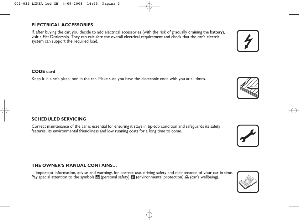 FIAT Linea User Manual | Page 4 / 234