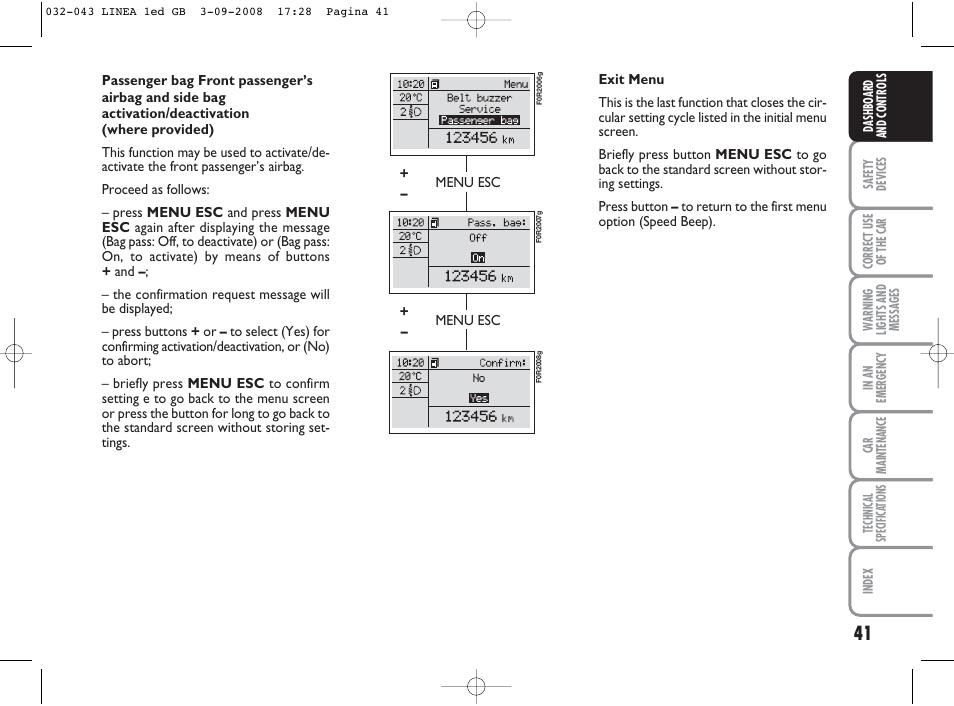 FIAT Linea User Manual | Page 42 / 234