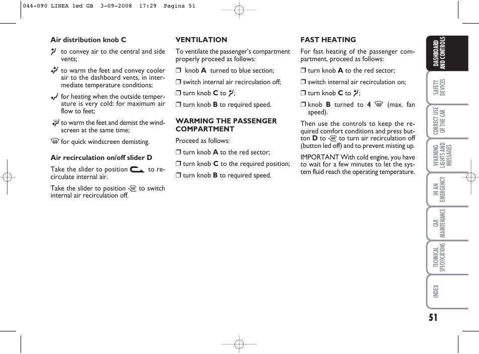 FIAT Linea User Manual | Page 52 / 234