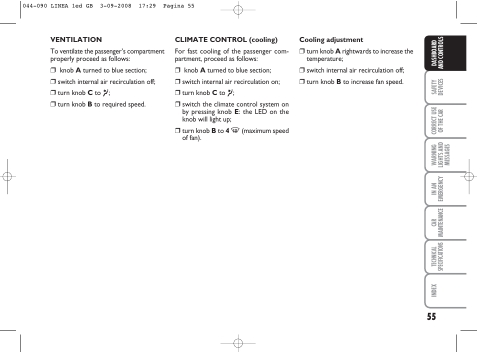 FIAT Linea User Manual | Page 56 / 234