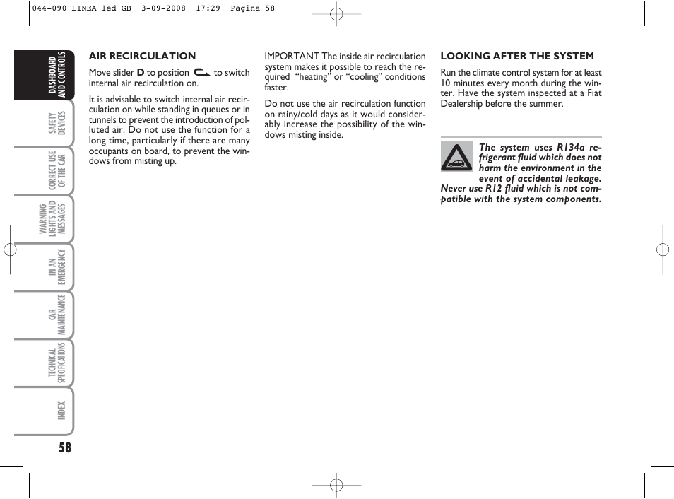 FIAT Linea User Manual | Page 59 / 234