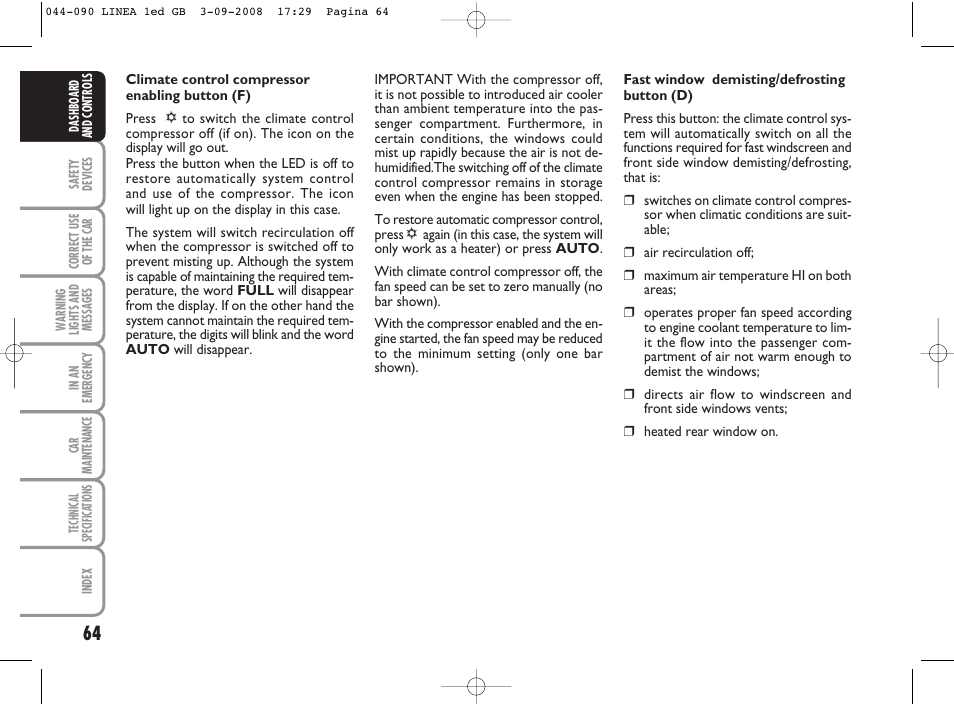 FIAT Linea User Manual | Page 65 / 234