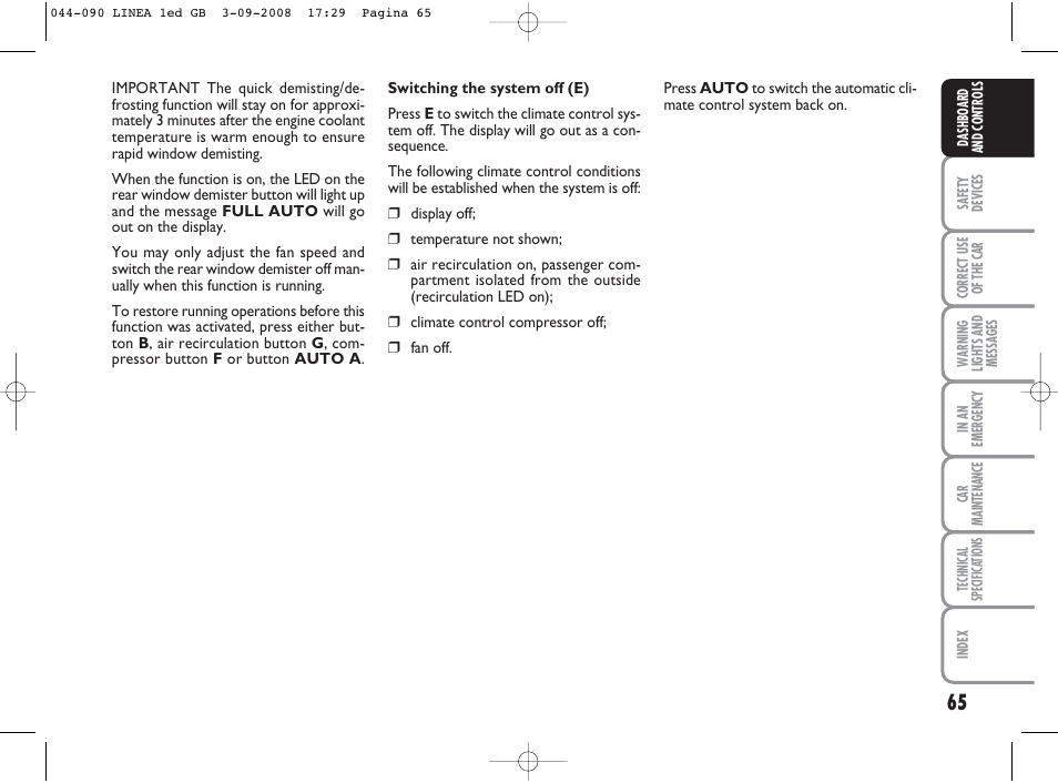 FIAT Linea User Manual | Page 66 / 234