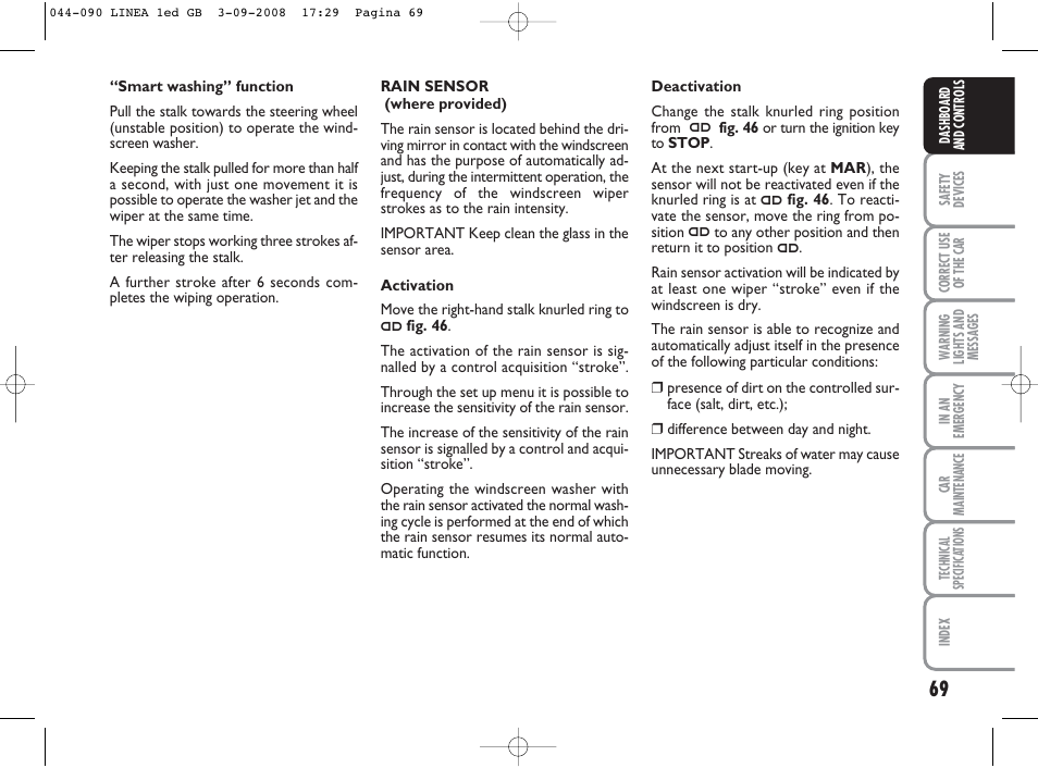 FIAT Linea User Manual | Page 70 / 234