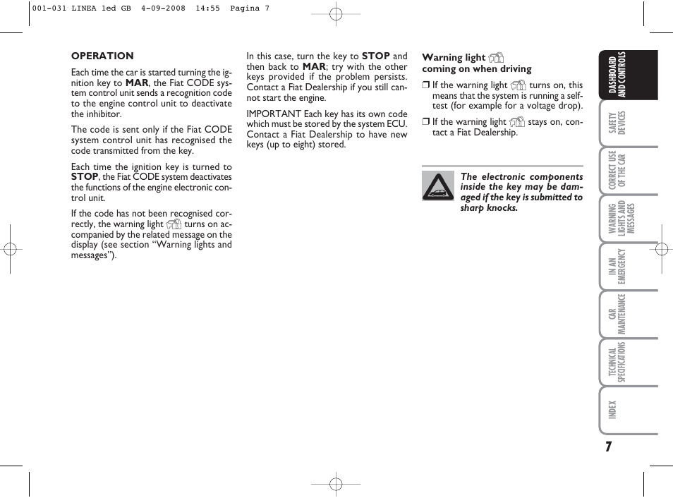 FIAT Linea User Manual | Page 8 / 234