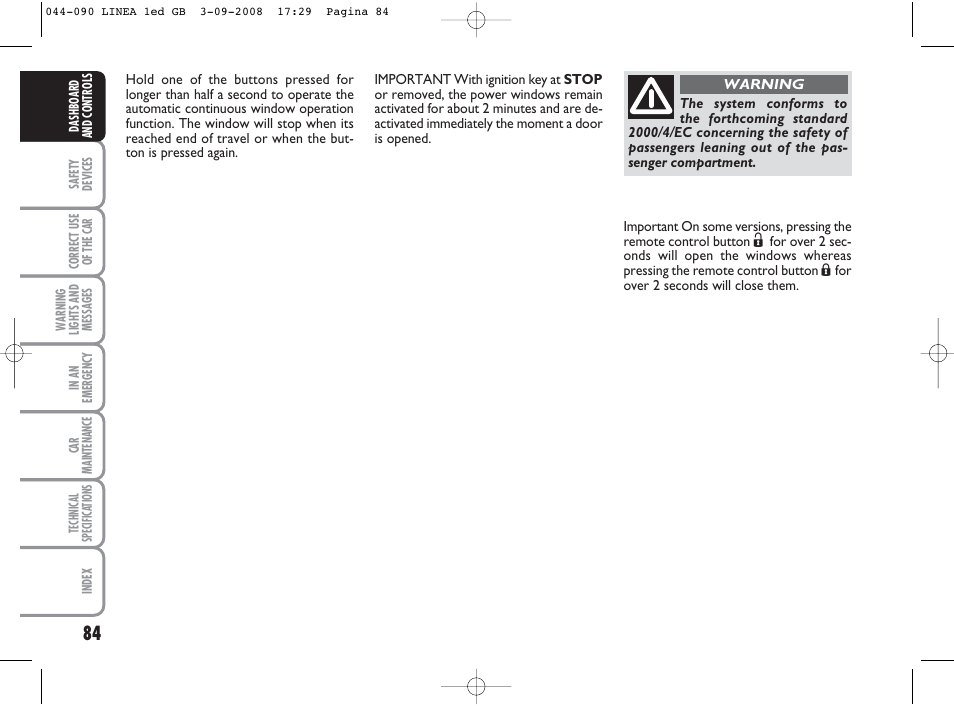 FIAT Linea User Manual | Page 85 / 234