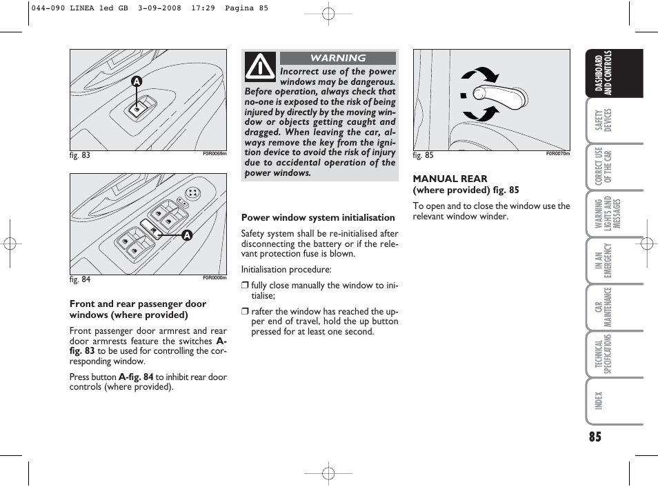 FIAT Linea User Manual | Page 86 / 234