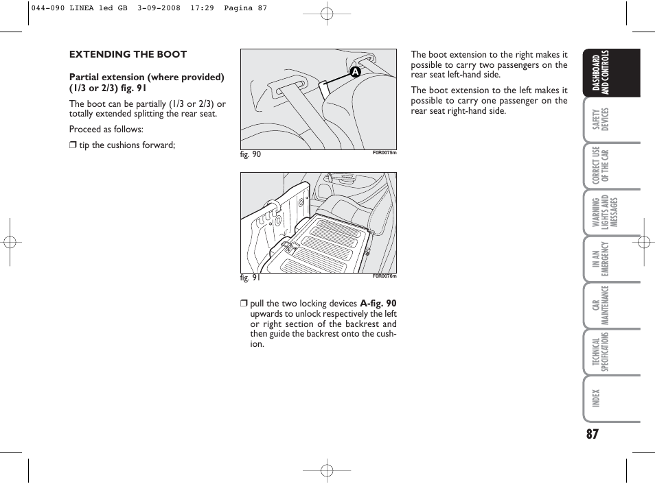 FIAT Linea User Manual | Page 88 / 234