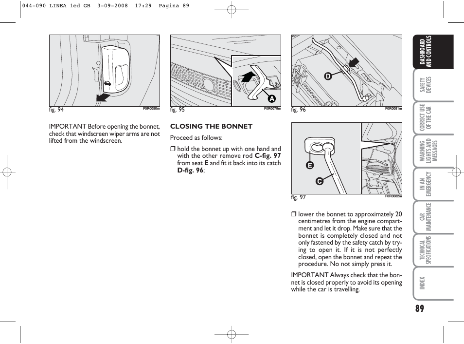 FIAT Linea User Manual | Page 90 / 234