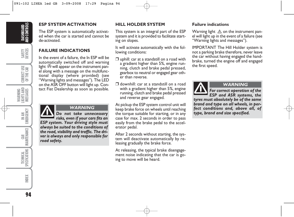 FIAT Linea User Manual | Page 95 / 234