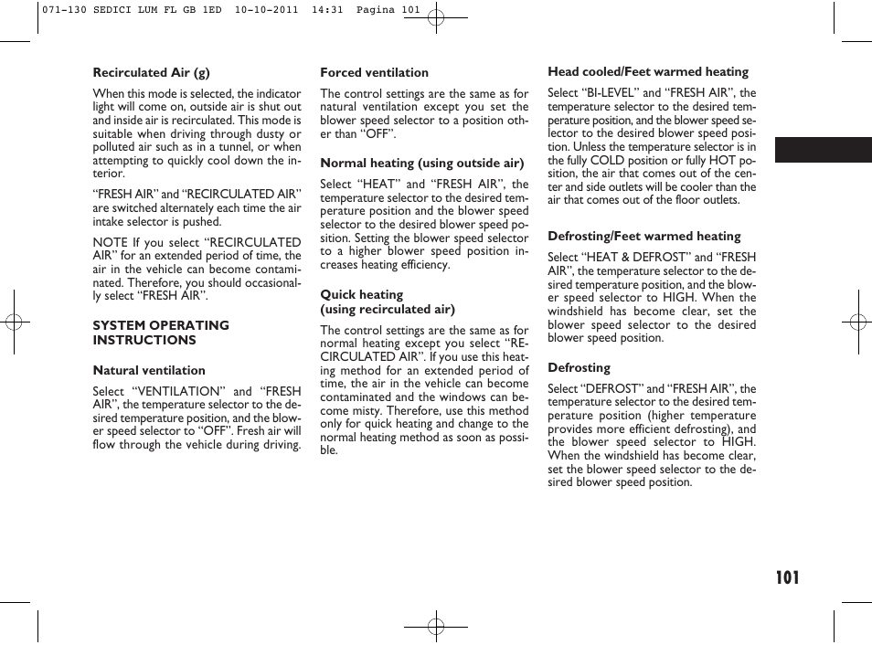 FIAT Sedici User Manual | Page 105 / 279