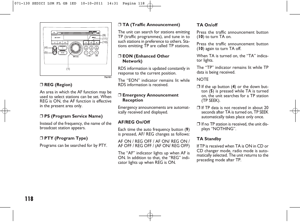 FIAT Sedici User Manual | Page 122 / 279