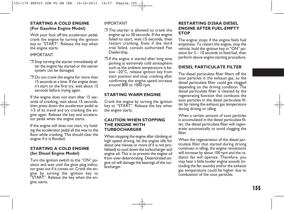 FIAT Sedici User Manual | Page 159 / 279